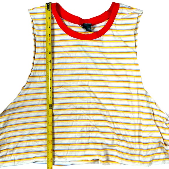 Wild Fable size Xxl red yellow blue striped Side-Tie Cropped Muscle Tank Top NWT - Picture 8 of 10